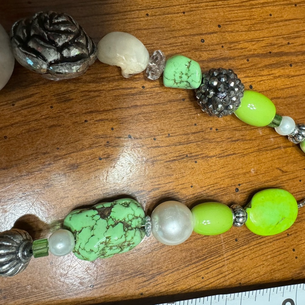 Women’s cross green necklace